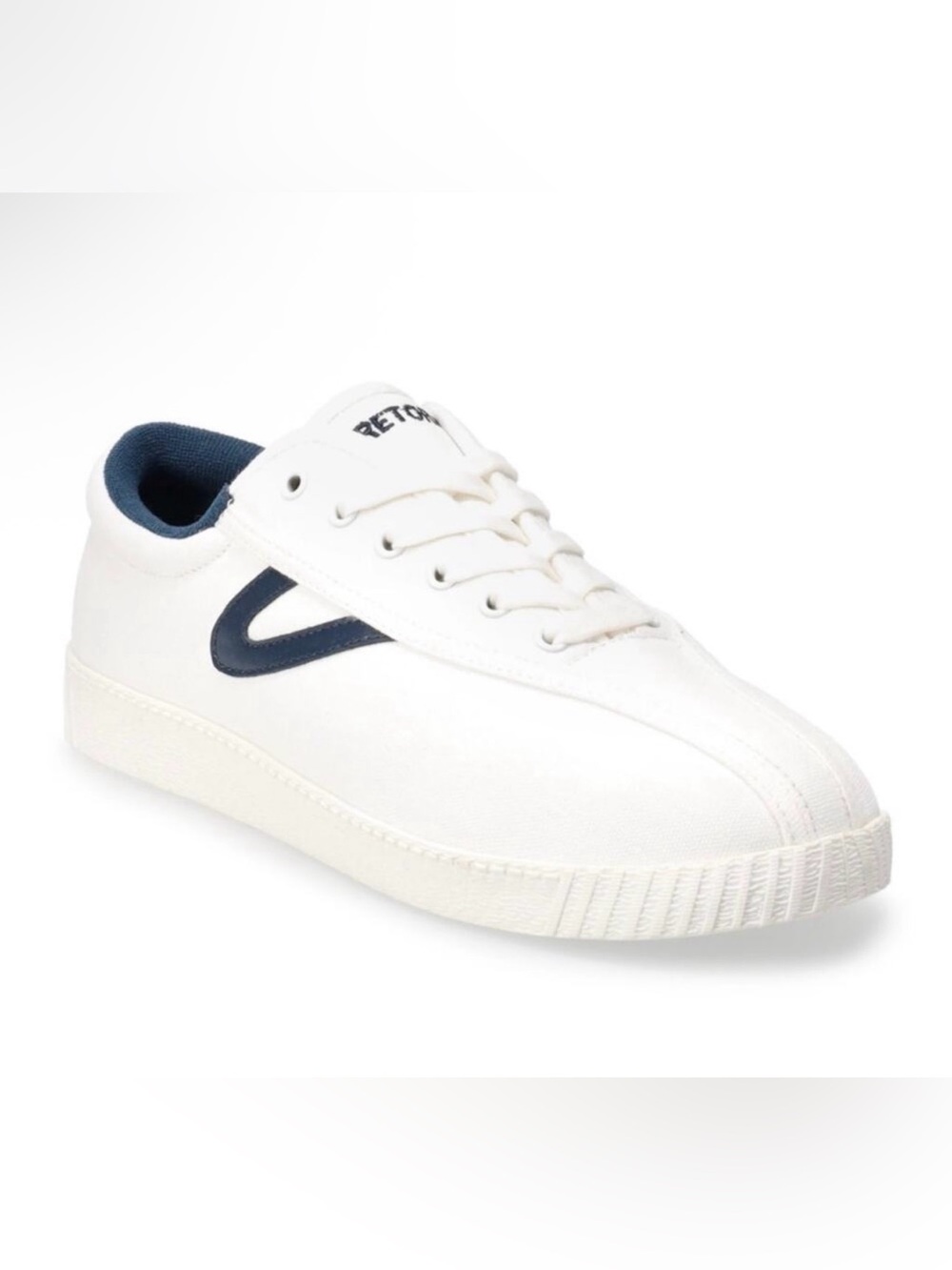 Tretorn women's Nylite White Navy Canvas Sneakers Size 7.5